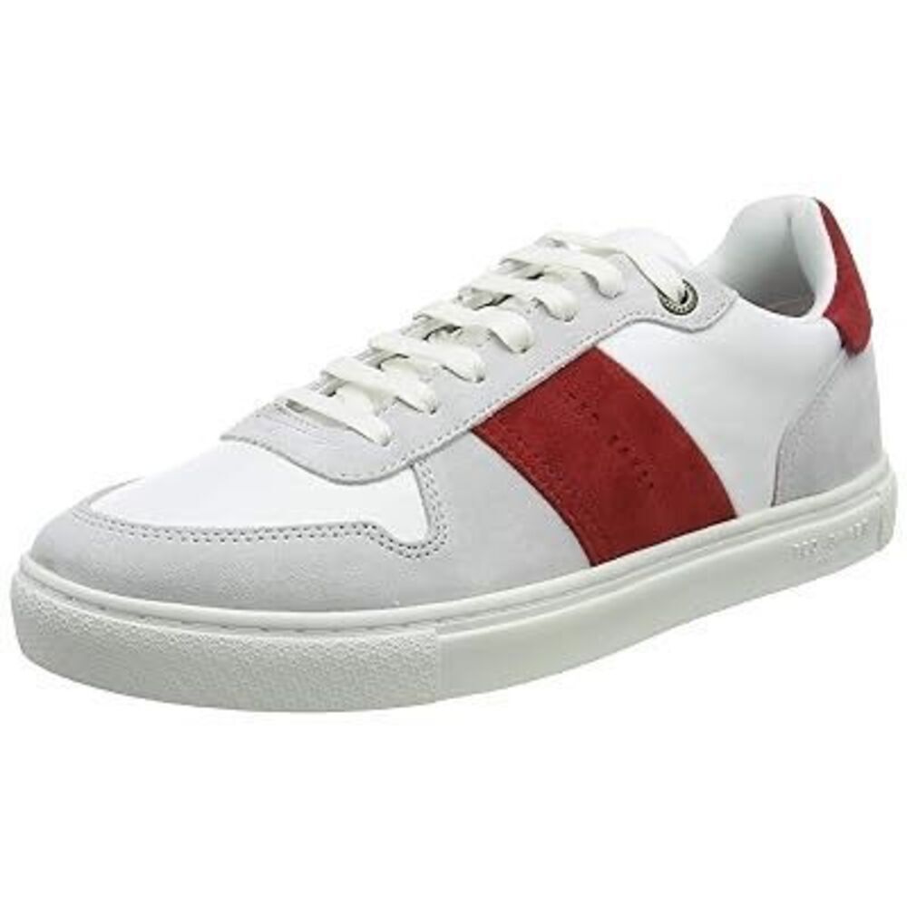 Ted Baker Mens Coppit Leather Trainers Casual Sneaker Shoes White Red Size 45